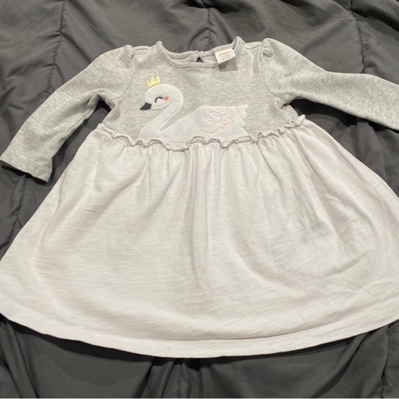Gymboree Other - Gymboree toddler girl‎ swan gray white long sleeve dress